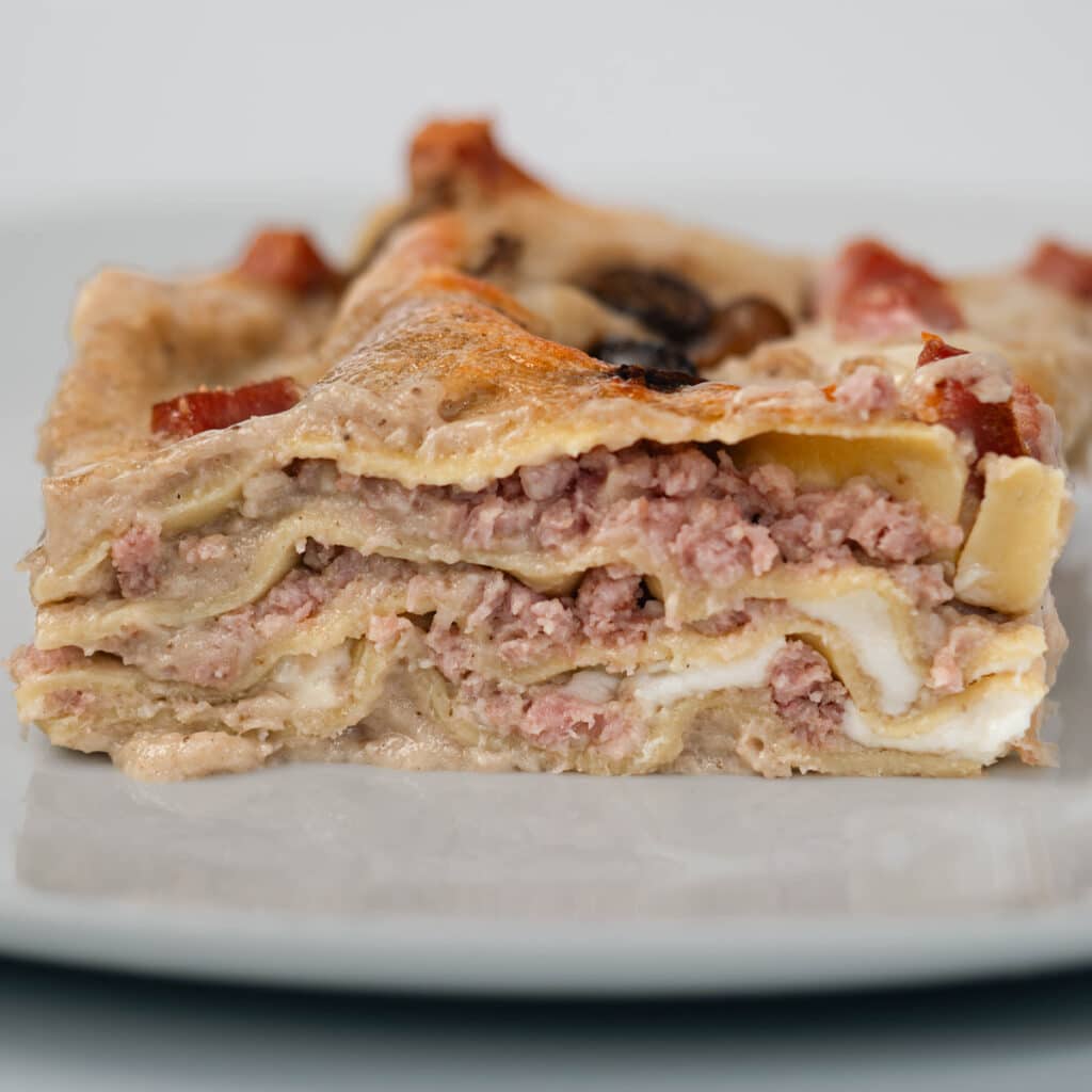 Lasagne al prosciutto e funghi